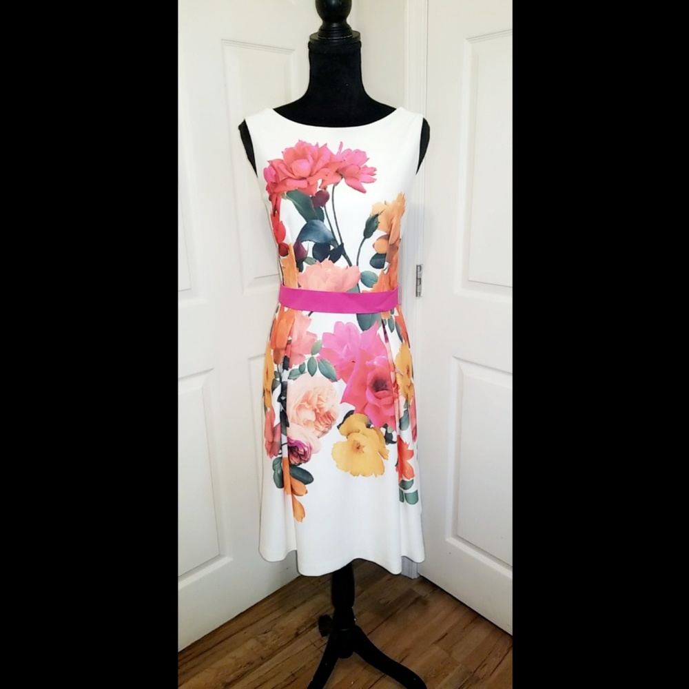 NWT Floral Tea Party/Church/Prom Dress w/Belt